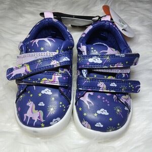 Wonder Nation Blue and White Sneakers with Velcro Straps